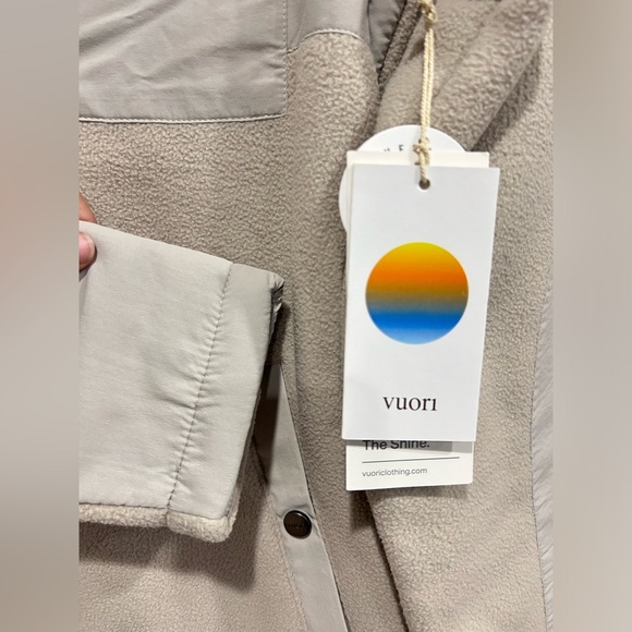 Vuori Men's Medium Morrow Sherpa Jacket Dark Salt White NWT Fleece Full Zip - Picture 4 of 8